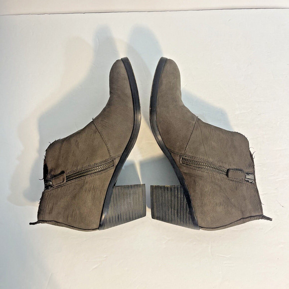 Eileen Fisher Boots Sz 8.5 Bootie Vero Cucio Lagenlook Suede Brown Grey Earthy - Picture 6 of 14